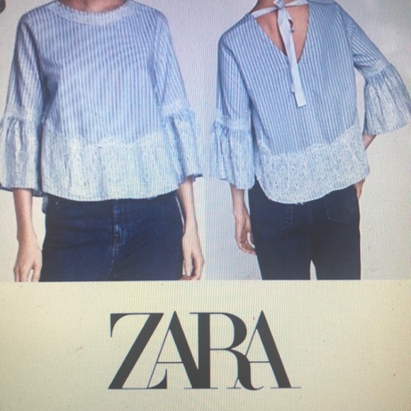 Tie back Zara blouse. Like new. - Picture 5 of 5